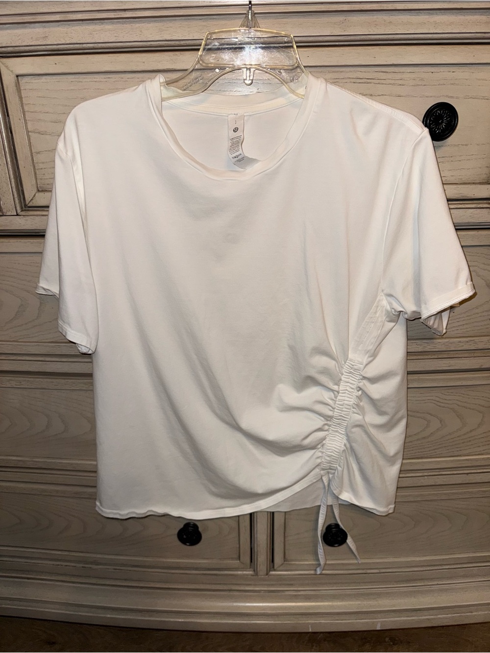 lululemon athletica White Short Sleeve Ruched Side Tee